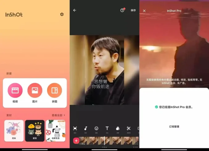 InShot v2.123.1487 会员版 – 视频剪辑P图神器-殇恋社区